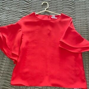 Barely worn H&M red hot flounce sleeve dressy top size 2